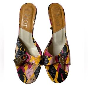 DIOR HARLEQUIN LOGO LOCK HEELS IT 36